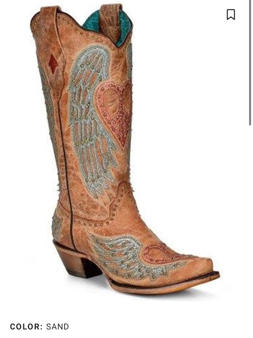 Like new! Corral angel wing cowgirl boots snip toe. Beautiful